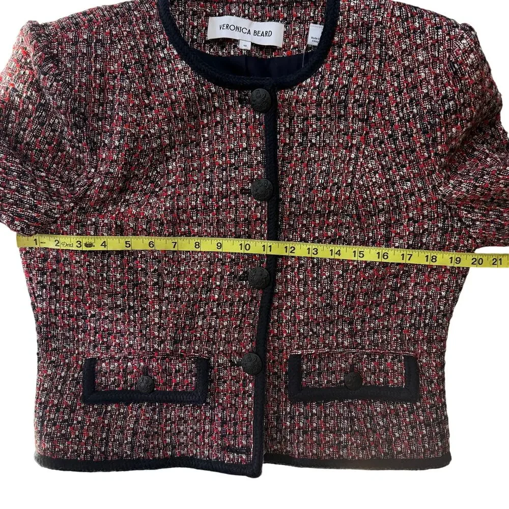 VERONICA BEARD Ceres Metallic Cotton Blend Tweed Jacket - Picture 11 of 11